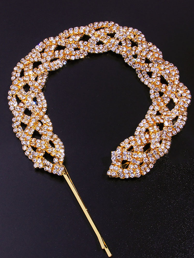 Braided Glitter Rhinestones Headbands