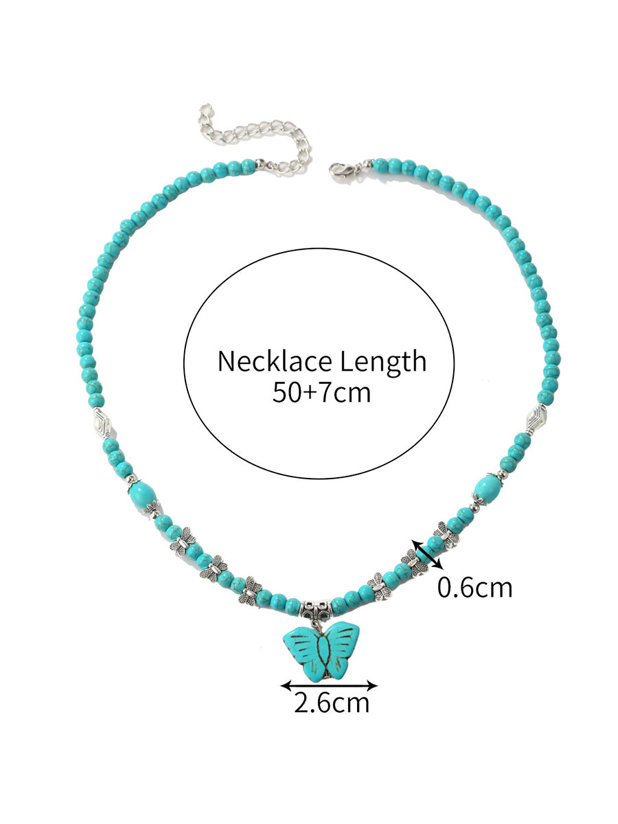 Bohemian Turquoise Earring Bracelet Necklace Sets