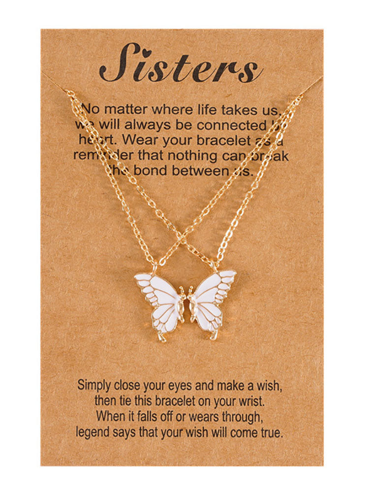 Double Layer Butterfly Pendant Chain Necklaces