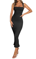 Spaghetti Strap Sleeveless Square Neck Maxi Dress