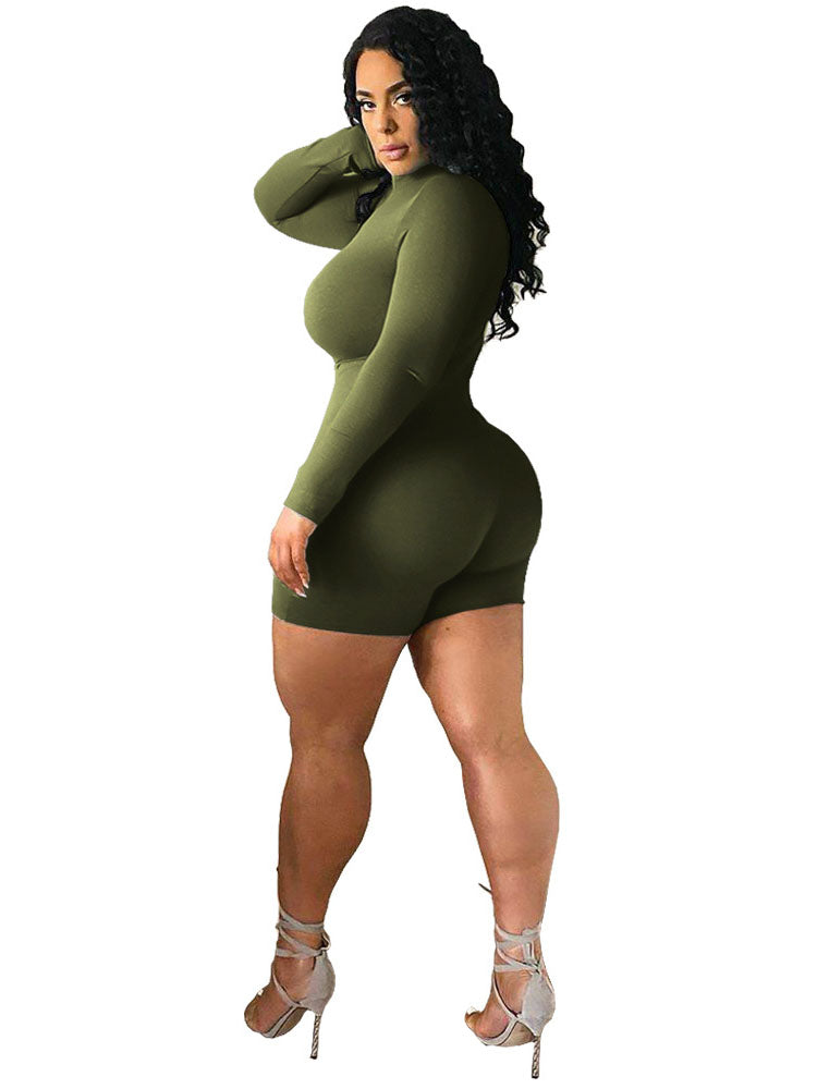 Bodycon Long sleeve Mock Neck Romper