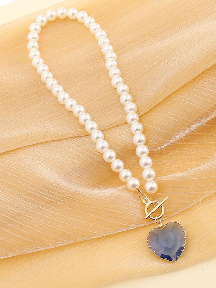 Pearl Heart Pendant Necklace