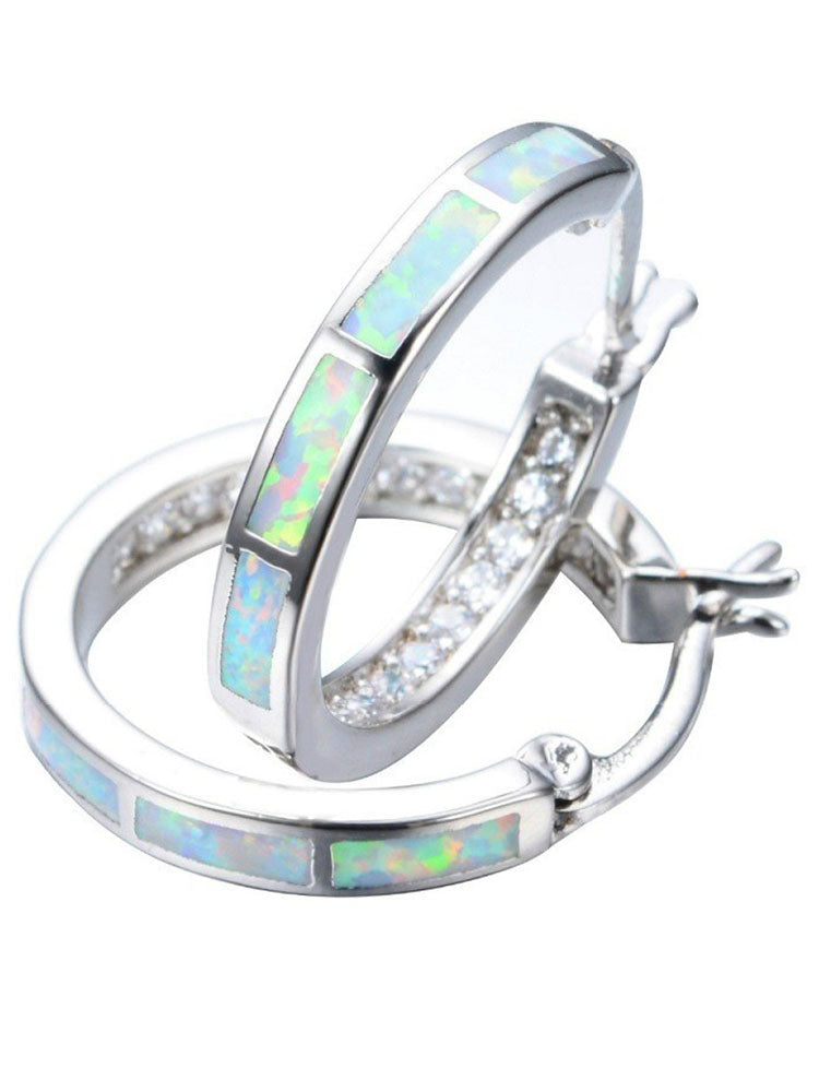 Round Colored Rhinestone Earrings