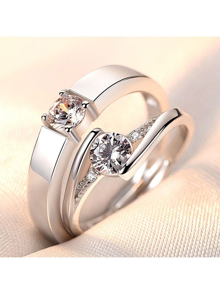 Minimalist Couple Plain Rings