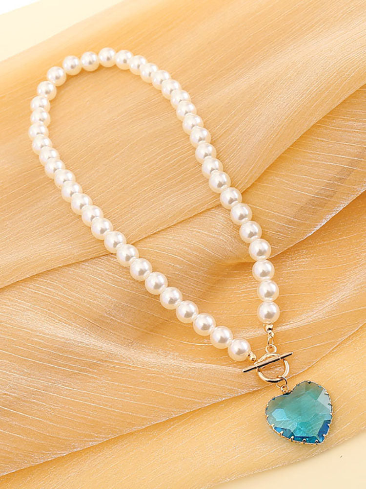 Pearl Heart Pendant Necklace