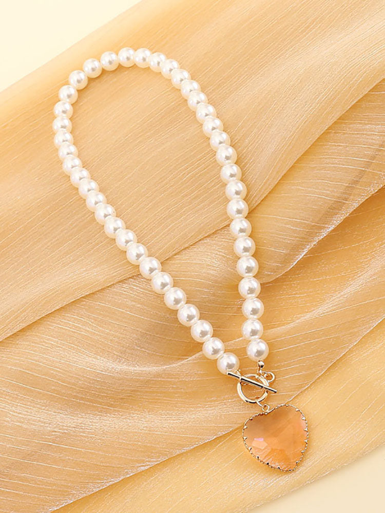 Pearl Heart Pendant Necklace