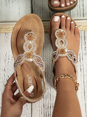 Folk-Custom Rhinestone Flip Flop