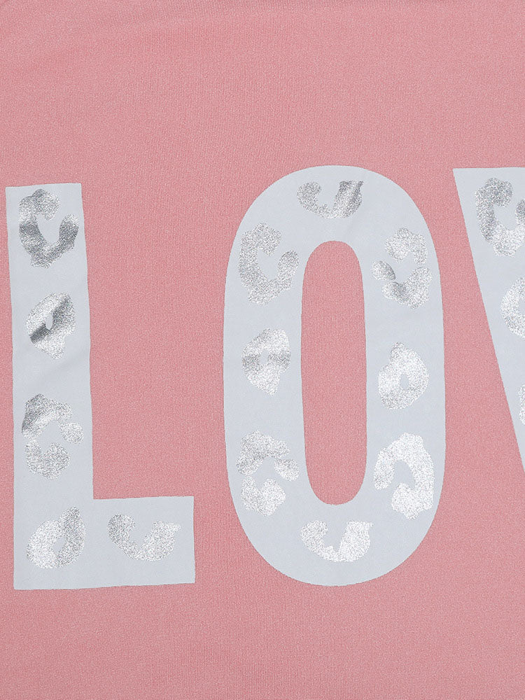 Two-Piece Casual Letter Leopard Print Pants Set