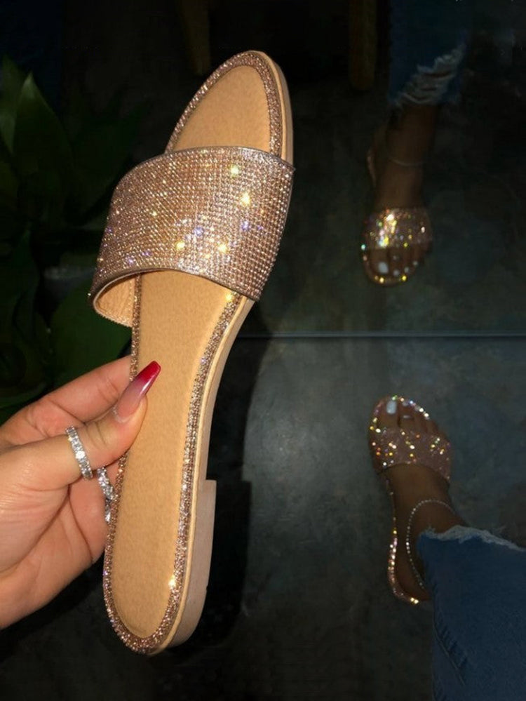 Rhinestone Flat Slide