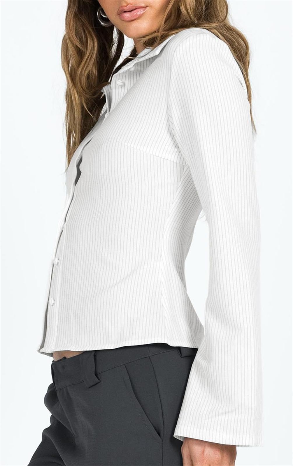 Button Down Long Sleeves Blouses