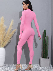 One Piece Long Sleeve Zipper Jumpsuit