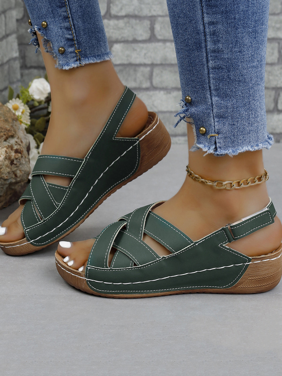 Hollow Out Wedge Heel Sandal