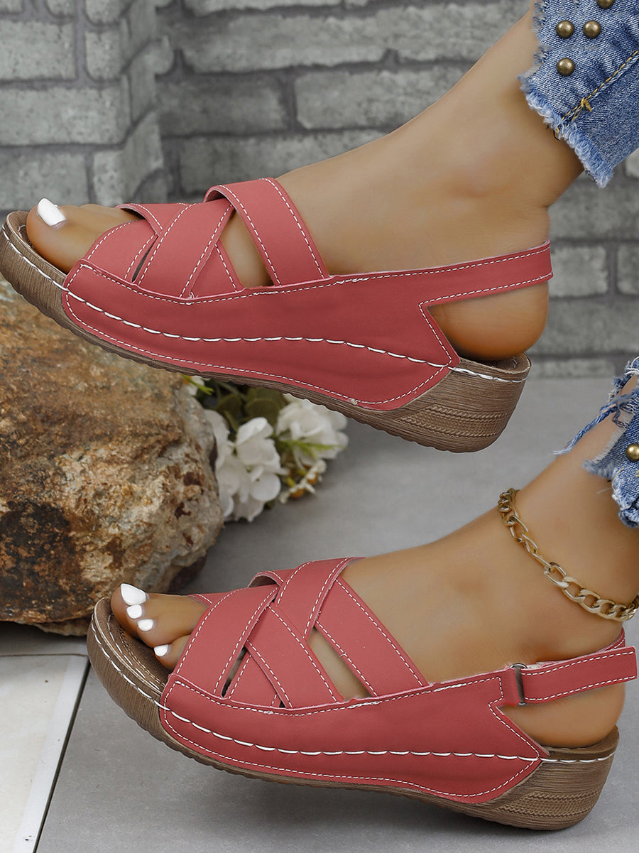 Hollow Out Wedge Heel Sandal
