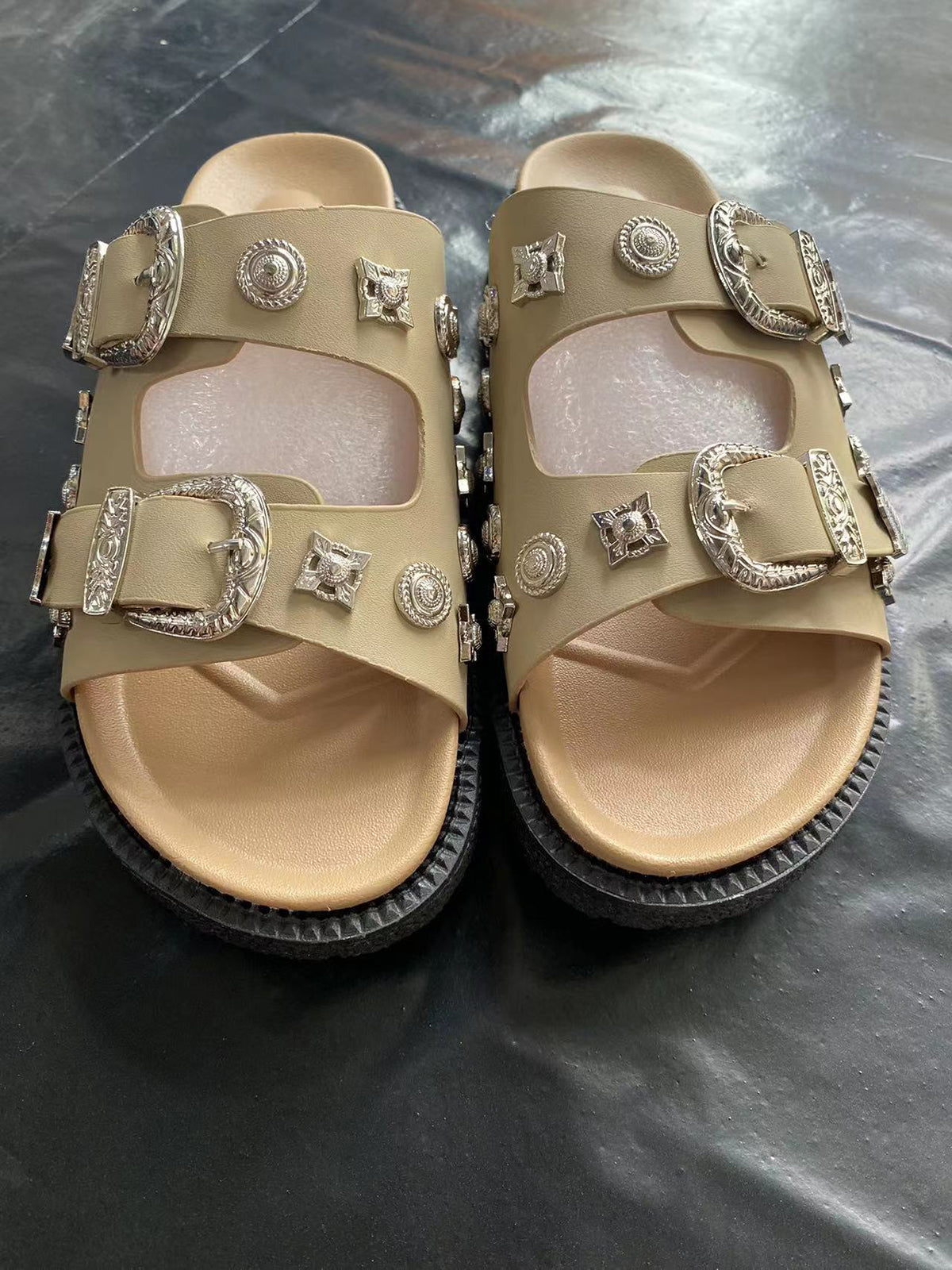 Studded Metal Rivet Flat Slide