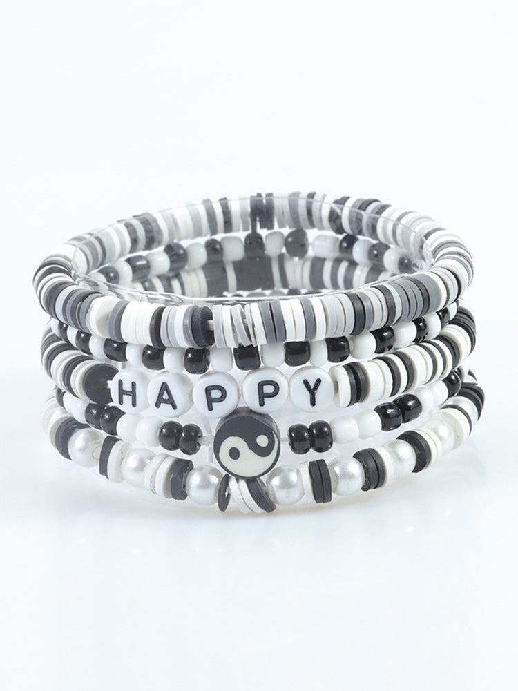 Multicolor Letter Bead Bracelet Polymer Clay Set