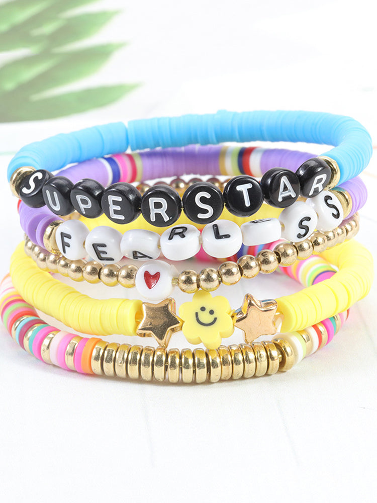 Multicolor Letter Bead Bracelet Polymer Clay Set