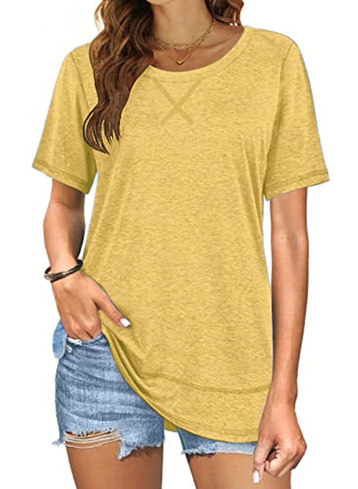 Short Sleeve Crewneck Side Split Top