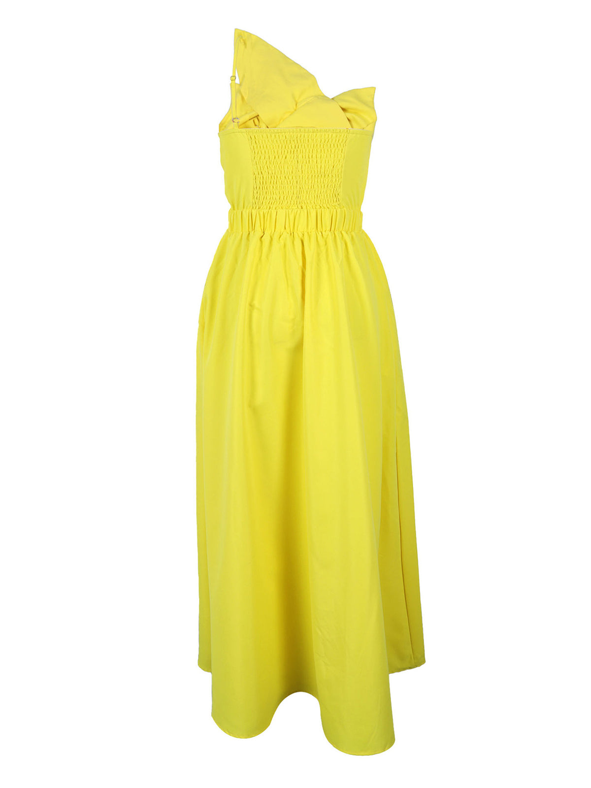 One-Shoulder Ruched Petal Cutout Dress