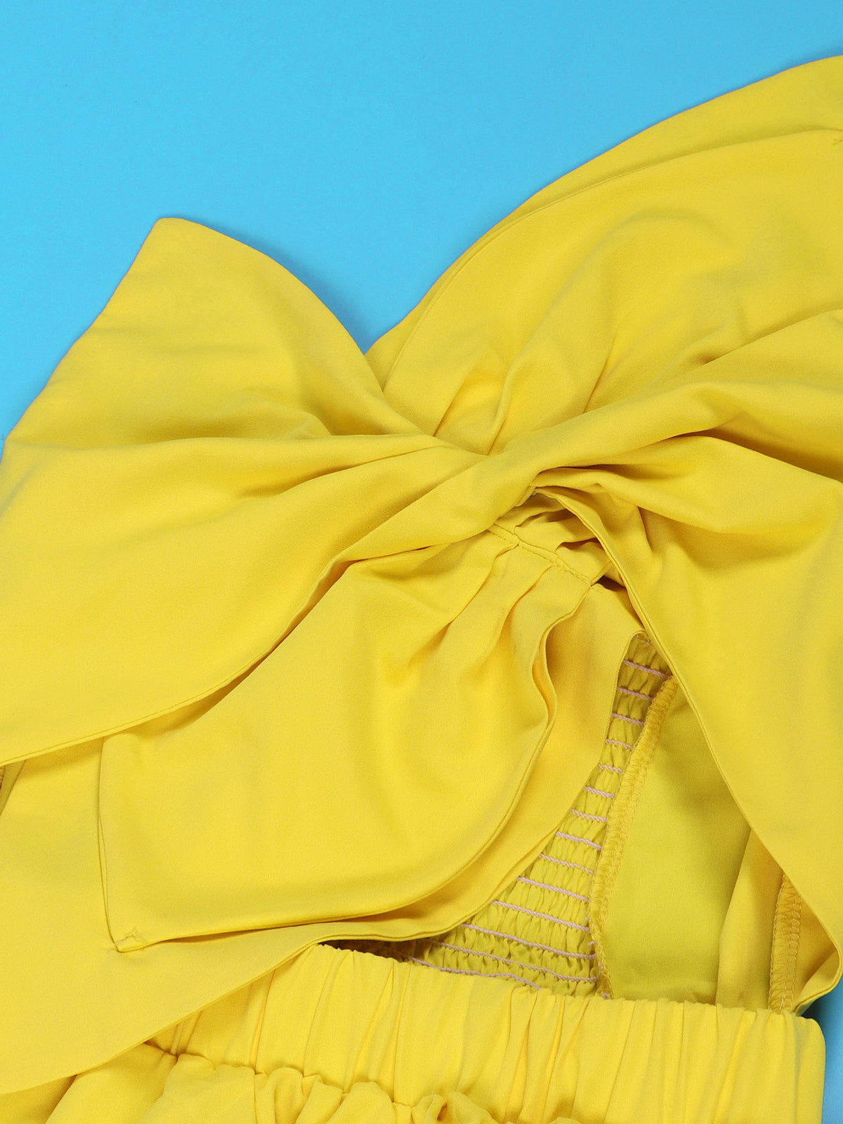 One-Shoulder Ruched Petal Cutout Dress