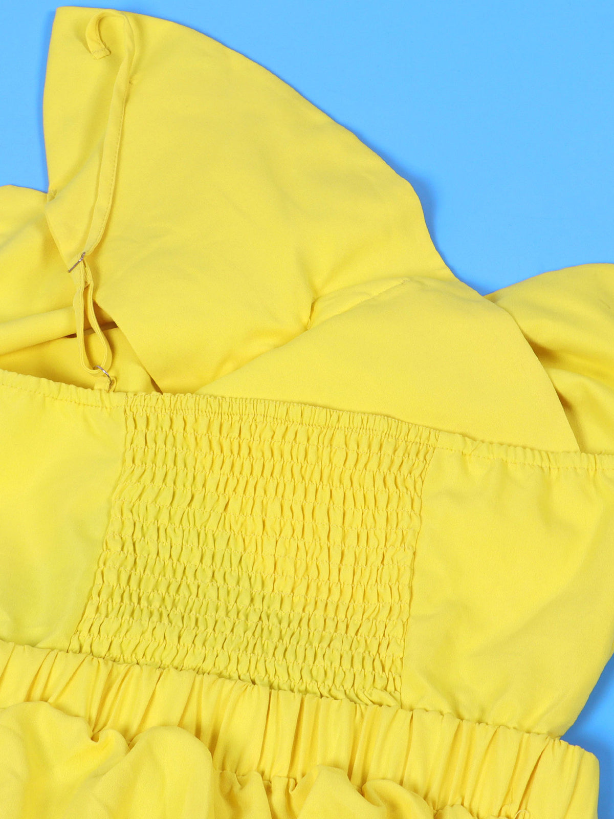 One-Shoulder Ruched Petal Cutout Dress