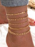 Ensemble de bracelets de cheville minimalistes vintage à chaîne serpent 