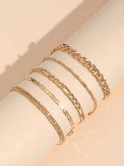 Minimalist Vintage Snake Chain Ankle Bracelet Set
