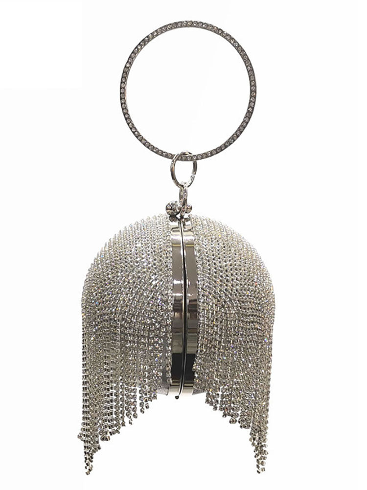 Rhinestone Tassel Clutch Handbag