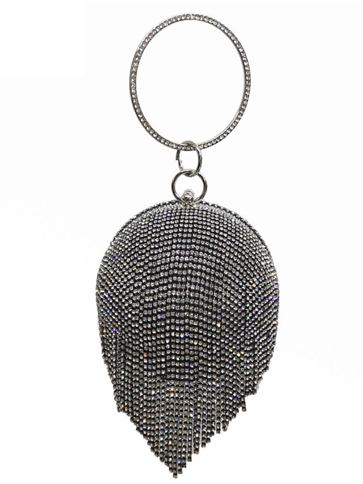 Rhinestone Tassel Clutch Handbag