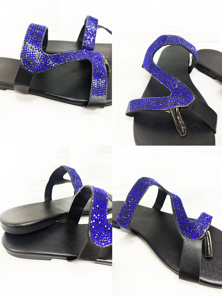 Rhinestone Patchwork Flip Flop