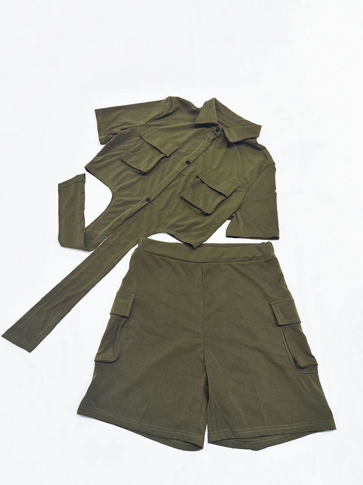 Two Piece Short Sleeve Top Shorts