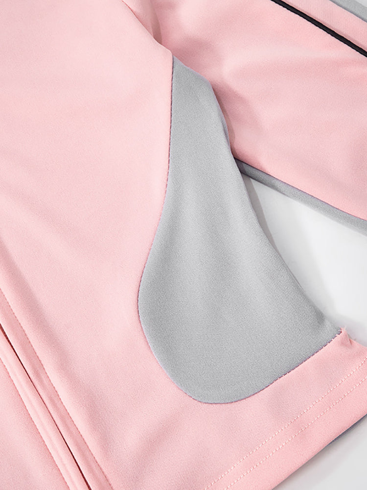 Stand Collar Slim Fit Jacket and Shorts Set