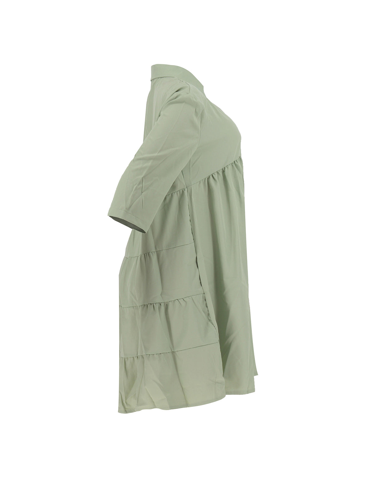 Short Sleeve Ruffle Swing Mini Dress