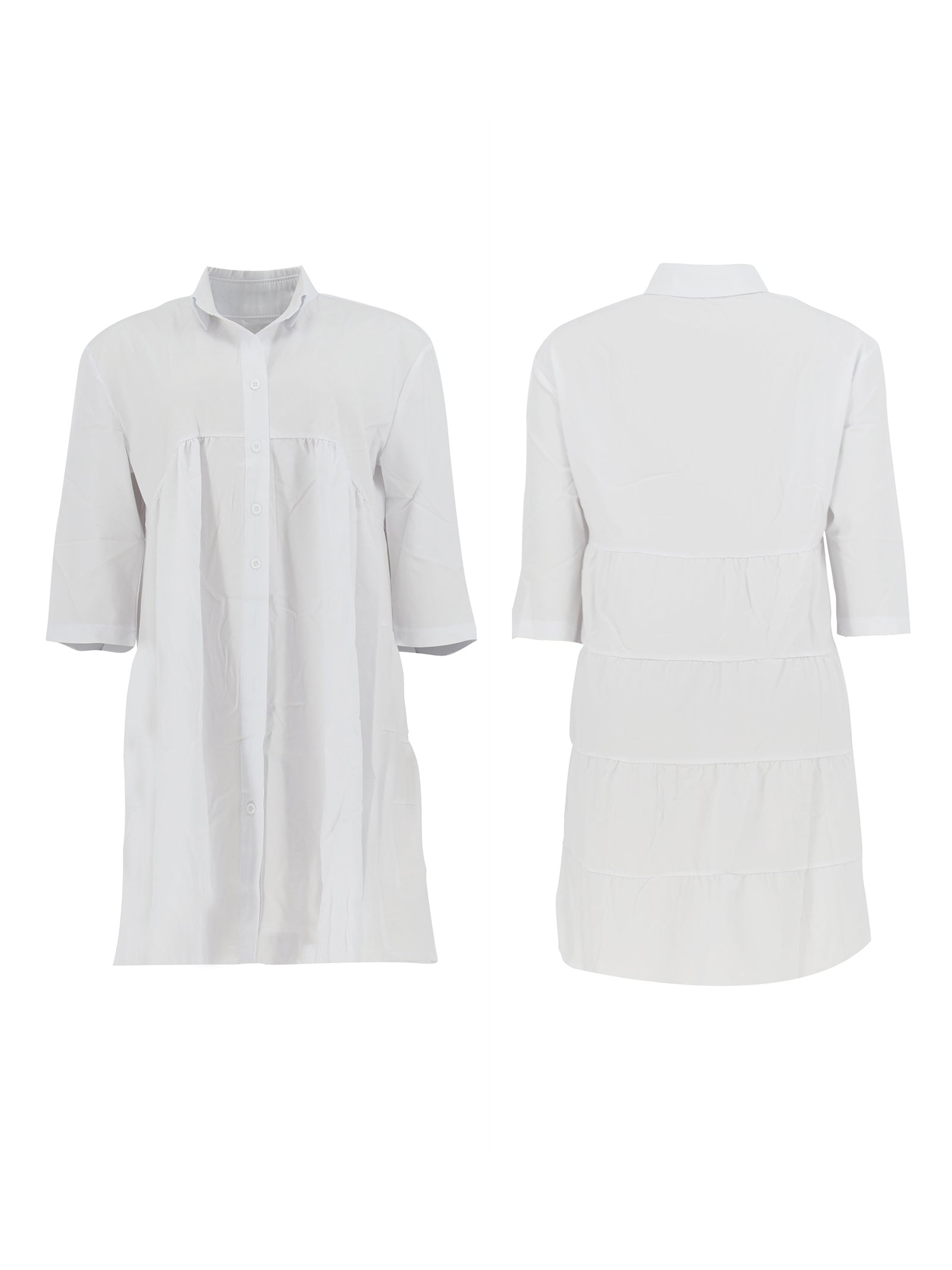 Short Sleeve Ruffle Swing Mini Dress