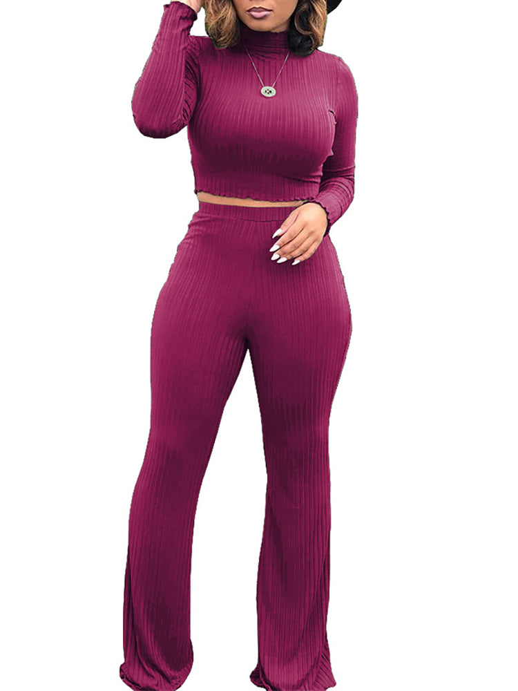 Turtleneck Knit Sweater Set