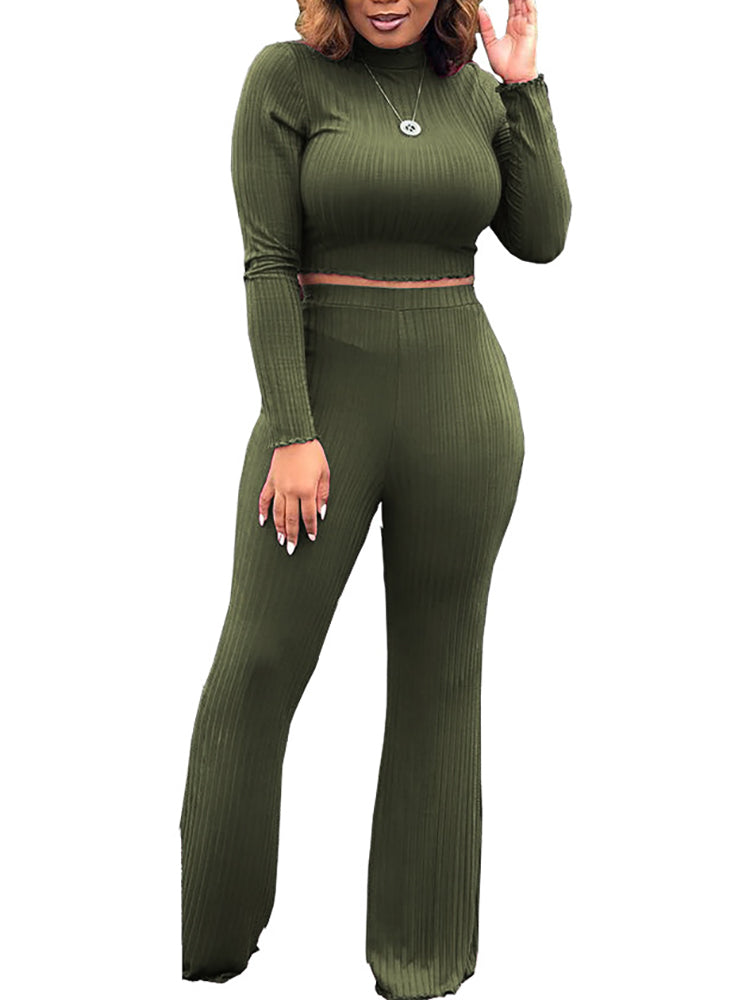 Turtleneck Knit Sweater Set