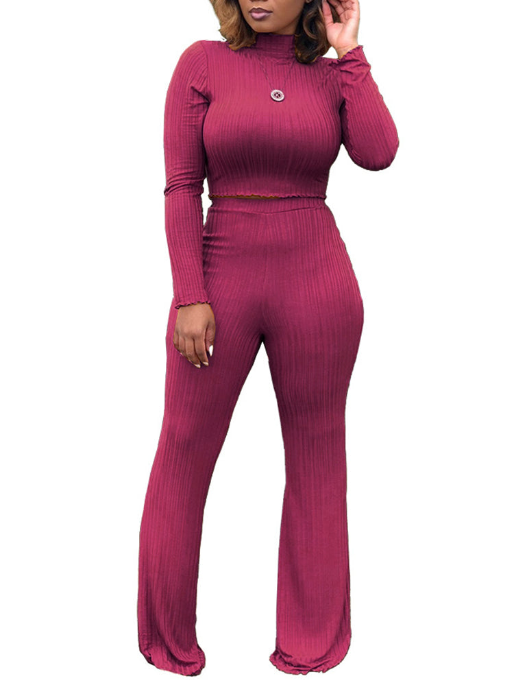 Turtleneck Knit Sweater Set