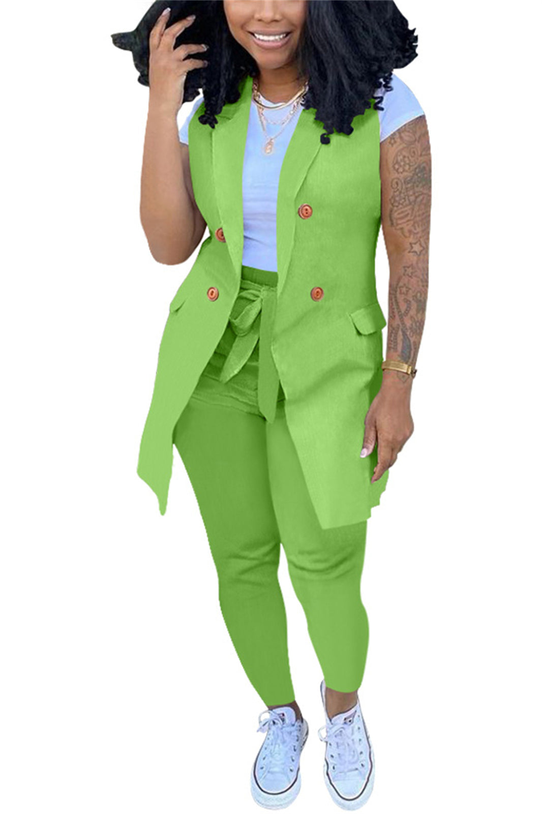 Two Piece Blazer Jacket Long Pant