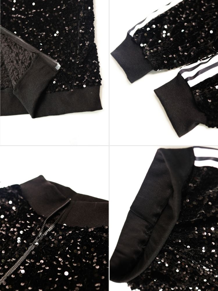 Two-Piece Sequin Jacket Pants Set Tracksuits