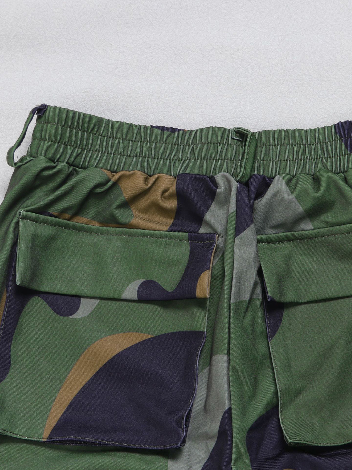 Two Pieces Print Lace-Up Cargo Pants Set