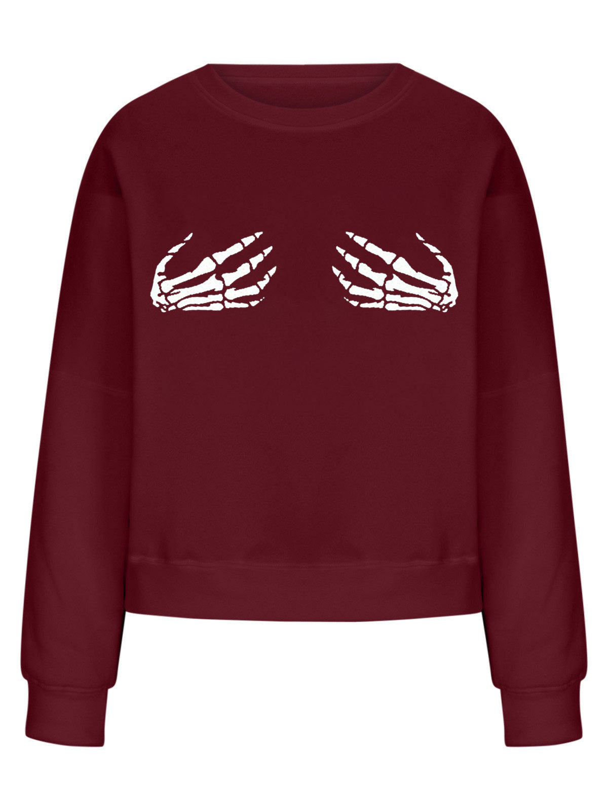 Halloween Skeleton Paw Print Oversized Sweatshirt