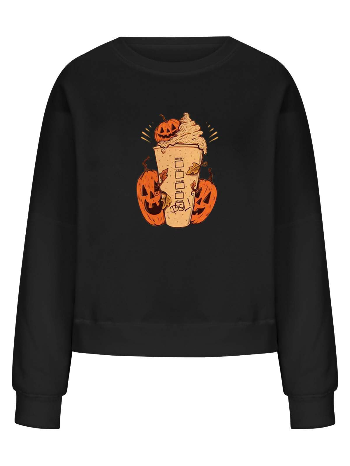 Halloween Fun Print Oversized Sweatshirt