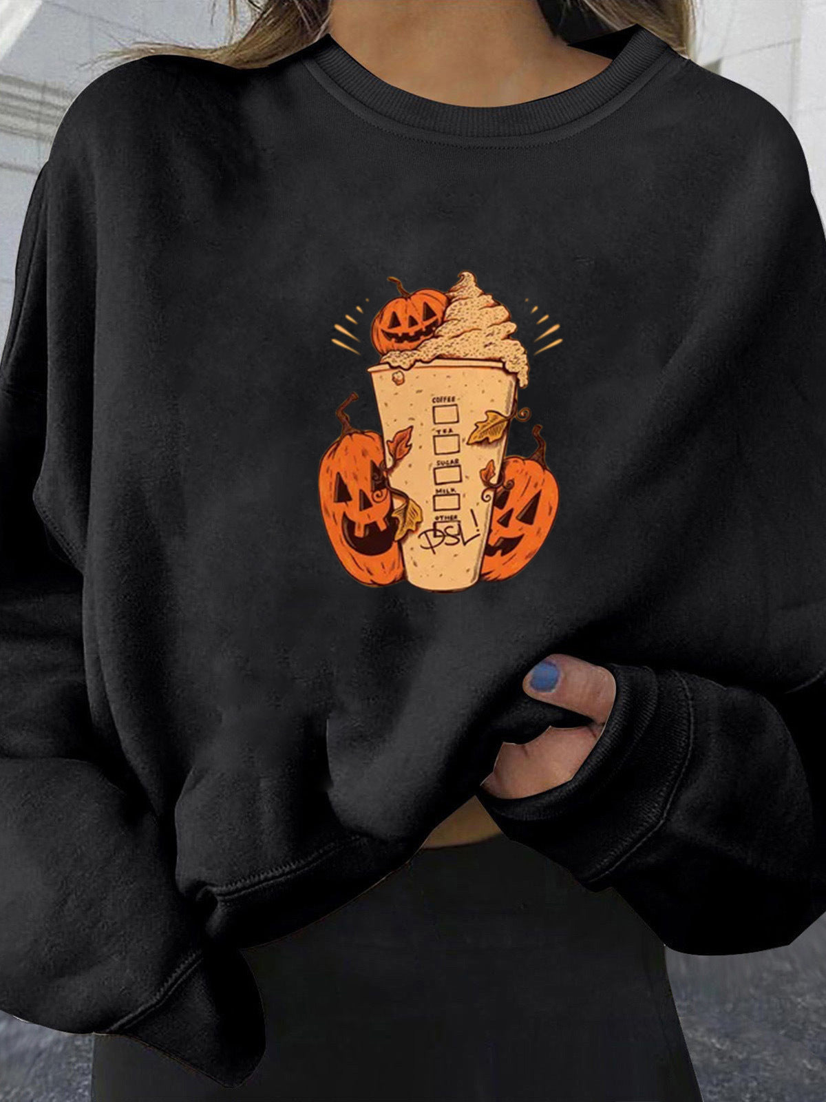 Halloween Fun Print Oversized Sweatshirt