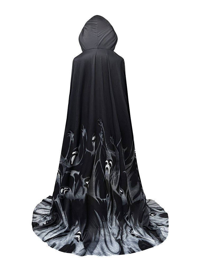 Halloween Costume Set Skeleton Cape Dress