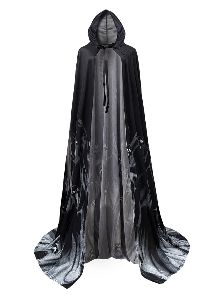 Halloween Costume Set Skeleton Cape Dress