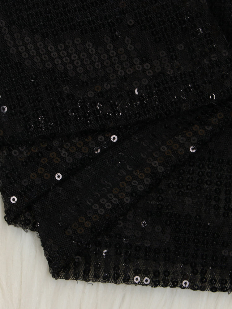 Sequin Letter Print Mini Dress