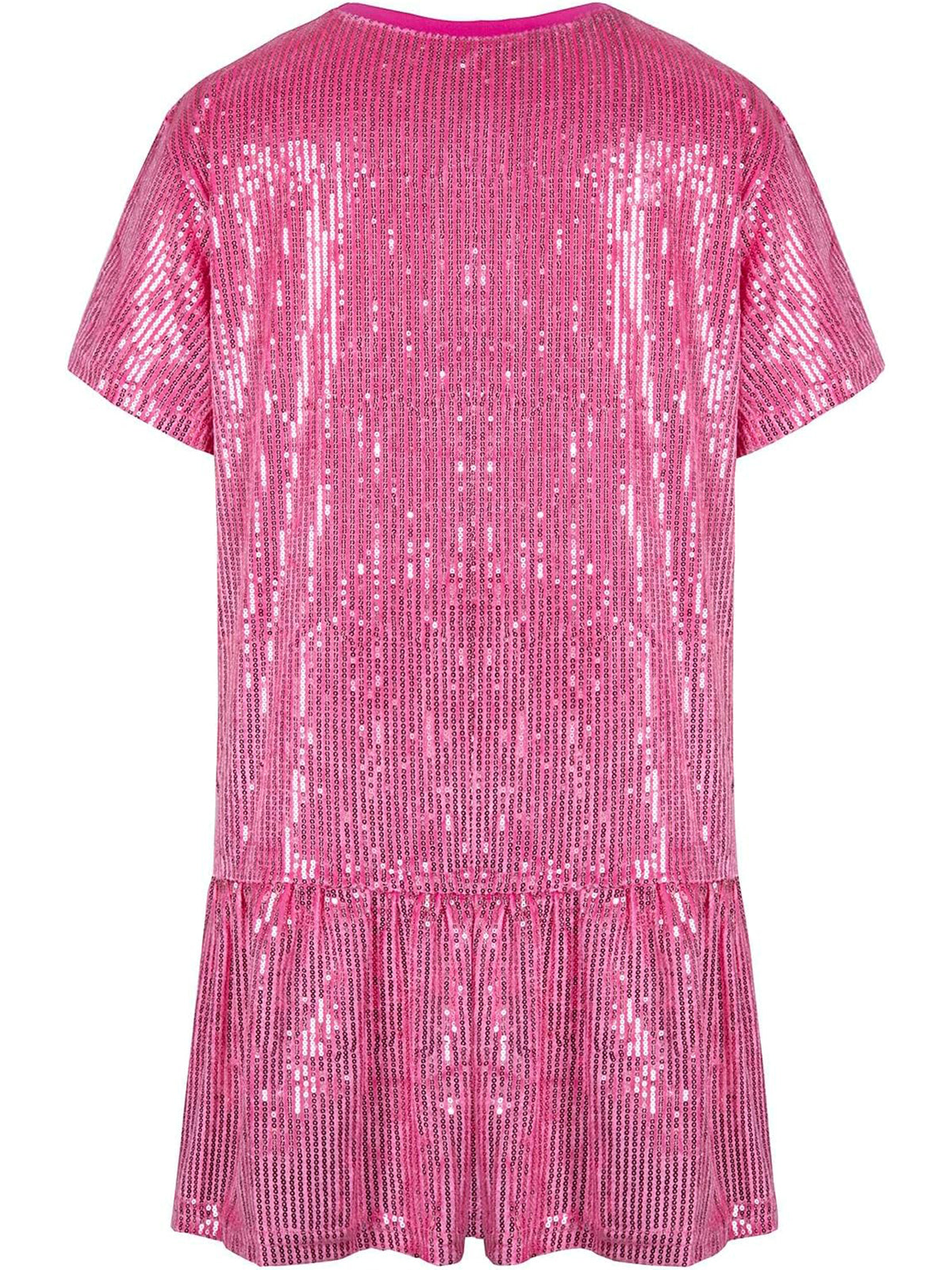 Sparkling Printed Lotus Hem Birthday Shimmery Dress