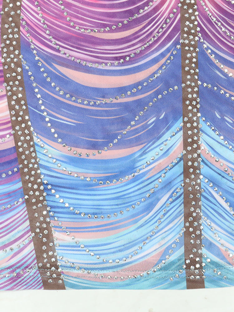 Ombre Color Tassel Rhinestone Mini Dress