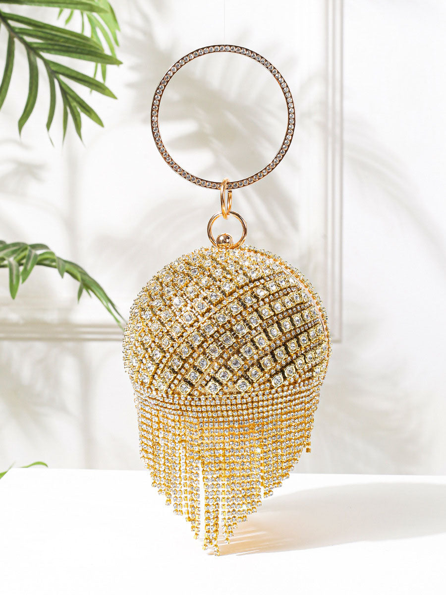 Rhinestone Tassels Ball Handbags