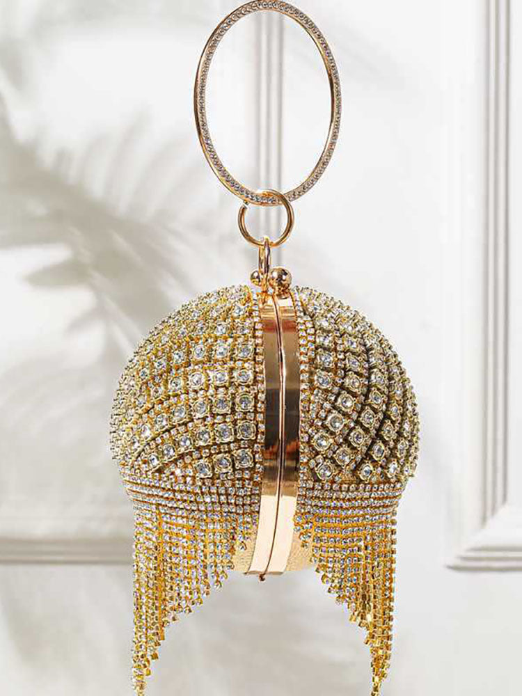 Rhinestone Tassels Ball Handbags