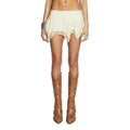 Patchwork Lace Ruffle Pleated Mini Skirt